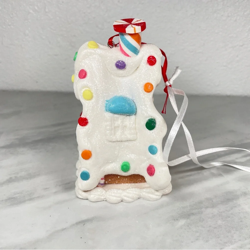 Sugar Plum Dreams Gingerbread House Christmas Ornaments Set‎ of 3 Glitter Candy